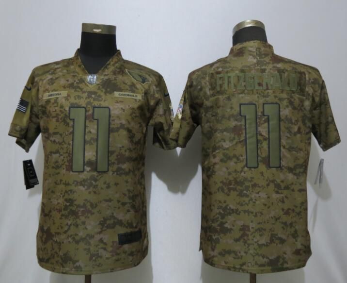 Women Arizona Cardinals #11 Fitzgerald Nike Camo Salute to Service Limited NFL Jersey->youth nfl jersey->Youth Jersey